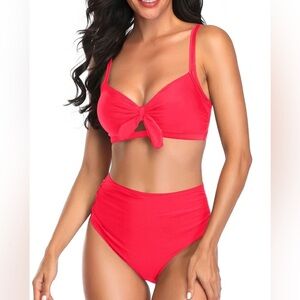 Tempt Me Women High Waisted Bikini Set Tummy Control Ruched Tie Knot Swim 20